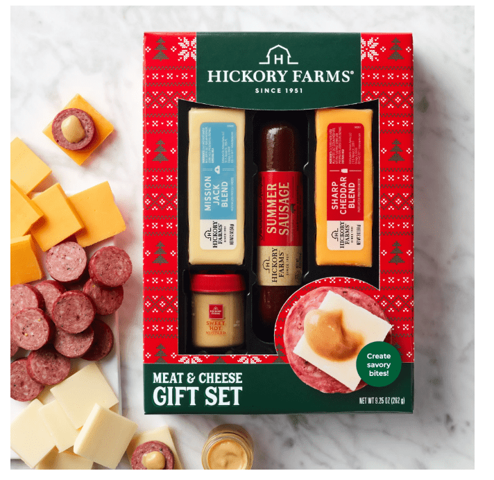Hickory Farms Meat Sausage Cheese Sweet Mustard Gift Holiday Gourmet Gift Box