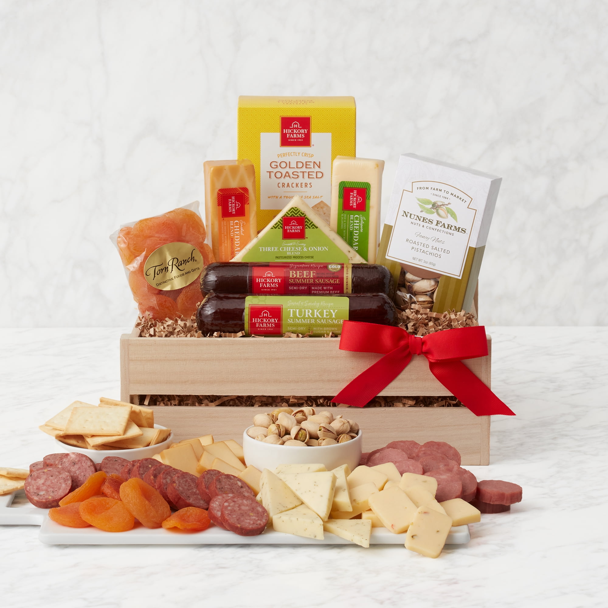 Hickory Farms Savory Meat & Cheese Charcuterie Gift Crate Gourmet