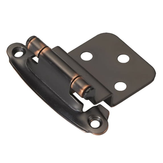 Hickory Hardware 3/8 inch Inset Surface Mt. Hinge Pair Satin Bronze Self Close P243-SBZ