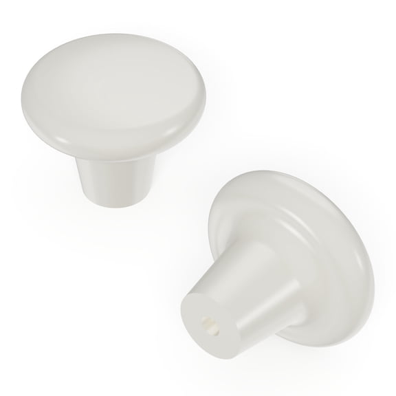 Hickory Hardware 5024845 1.5 x 1.125 in. Midway Traditional Round Cabinet Knob, White