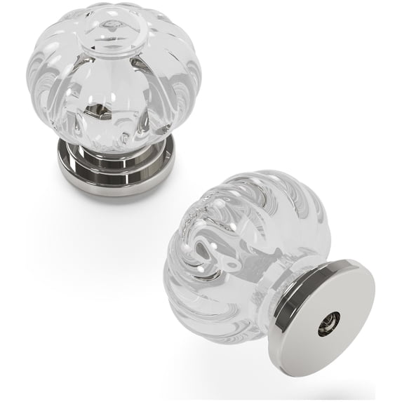 Hickory Hardware Crystal Palace Collection Knob 1-1/8 Inch Diameter Crysacrylic with Polished Nickel Finish