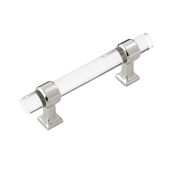 Hickory Hardware Crystal Palace Collection Pull 3 Inch Center to Center Crysacrylic with Polished Nickel Finish