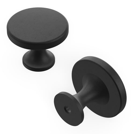 Hickory Hardware Forge Collection Cabinet Knob 1-3/8 Inch Diameter Black Iron Finish H076698-BI
