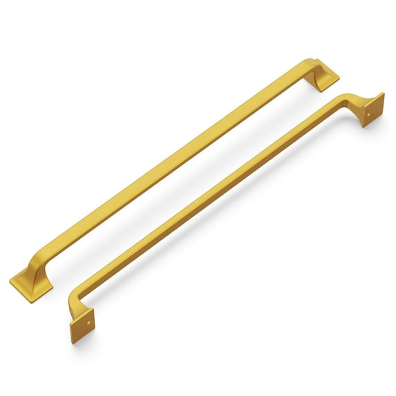 Hickory Hardware H076706-BGB-5B 12 in. CC Forge Cabinet Pull, Brushed Golden Brass - Pack of 5