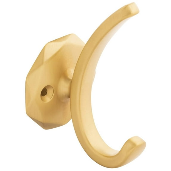 Hickory Hardware H077848BGB-5B 4 in. Karat Double Wall Hook, Brushed Golden Brass - Pack of 5