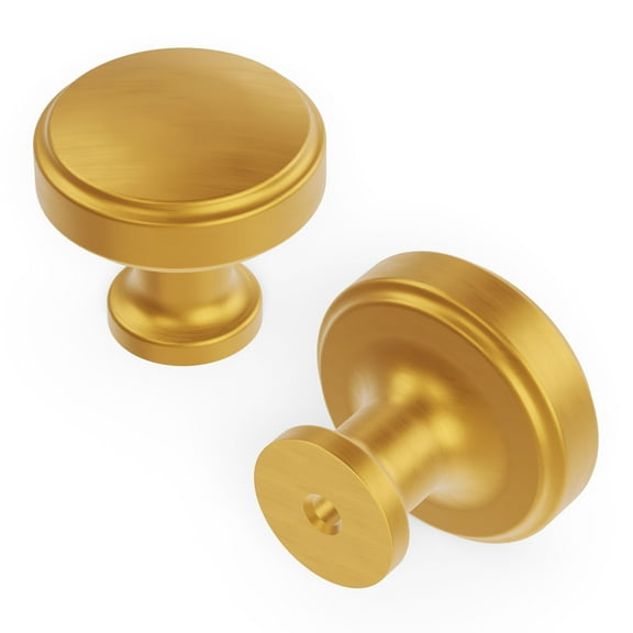 Hickory Hardware H077849BGB-10B 1.25 in. Piper Cabinet Knob, Brushed Golden Brass - Pack of 10