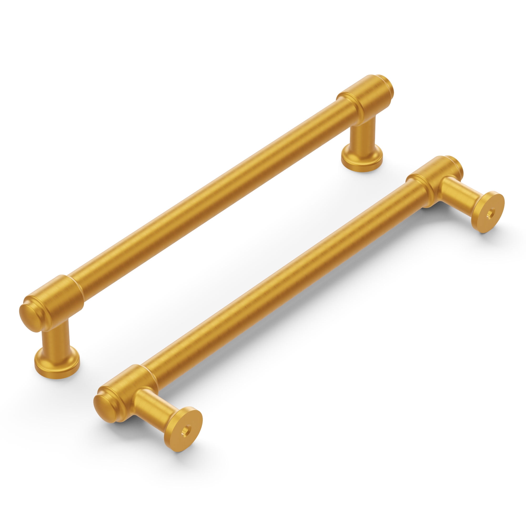Brushed Golden Brass 6-5/16" Cabinet Pulls with Mounting Hardware