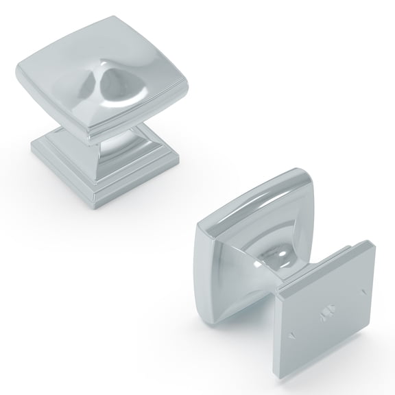 Hickory Hardware H078769CH 1.25 in. Square Dover Collection Knob, Chrome Finish