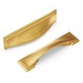 thumbnail image 1 of Hickory Hardware H078775BGB-5B 3 in. & 96 mm CC Dover Cup Cabinet Pull, Brushed Golden Brass - Pack of 5, 1 of 7