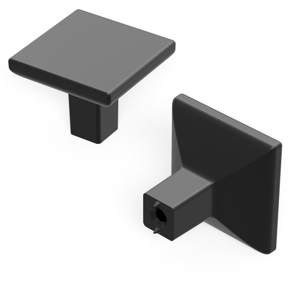 Hickory Hardware HH075341-MB 1.25 in. Square Skylight Collection Knob, Matte Black Finish