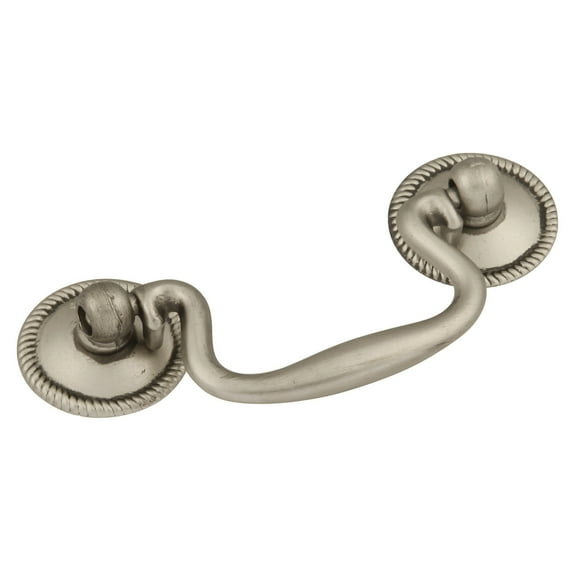 Hickory Hardware Manor House Collection Rosette, Bail, Pull, 2-1/2" C/C - Silver Stone
