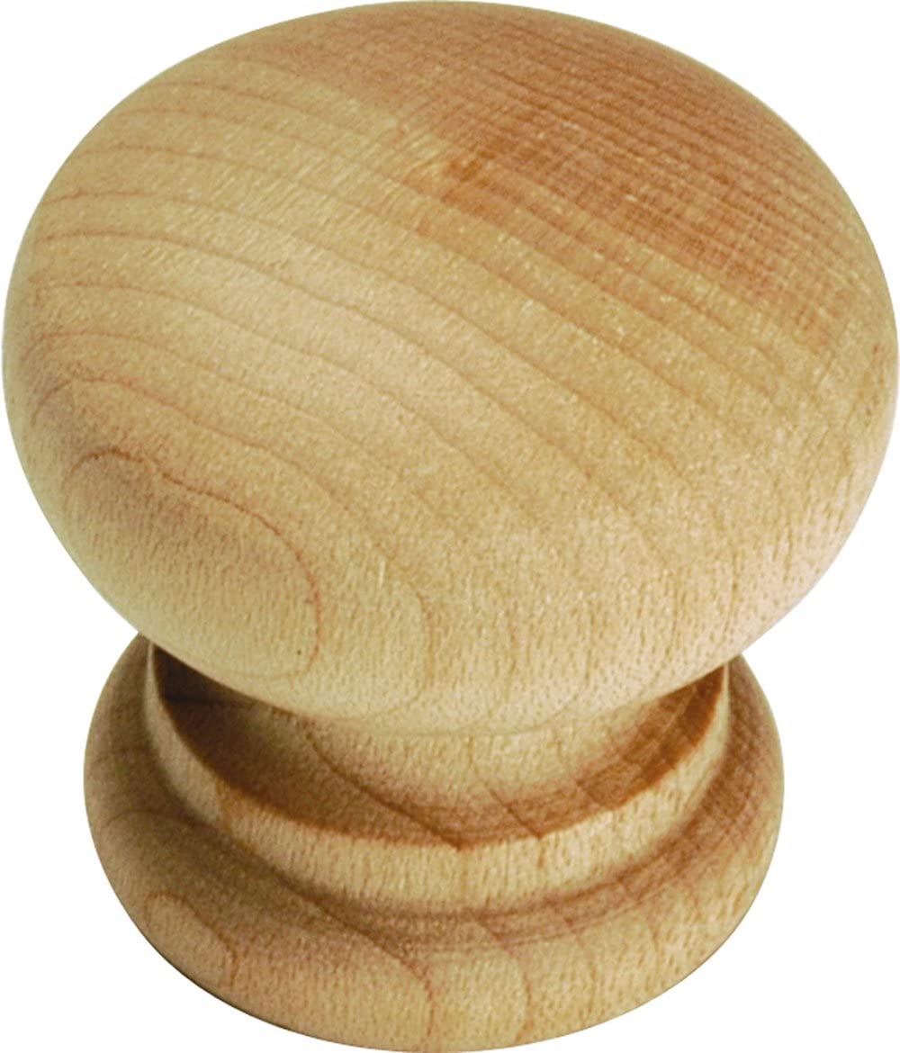 Hickory Hardware Natural Woodcraft Cabinet Knob P684-UW 2 Pack Round Inch Unfinished Wood - image 1 of 2