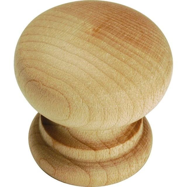 Hickory Hardware Natural Woodcraft Cabinet Knob P684-UW 2 Pack Round Inch Unfinished Wood