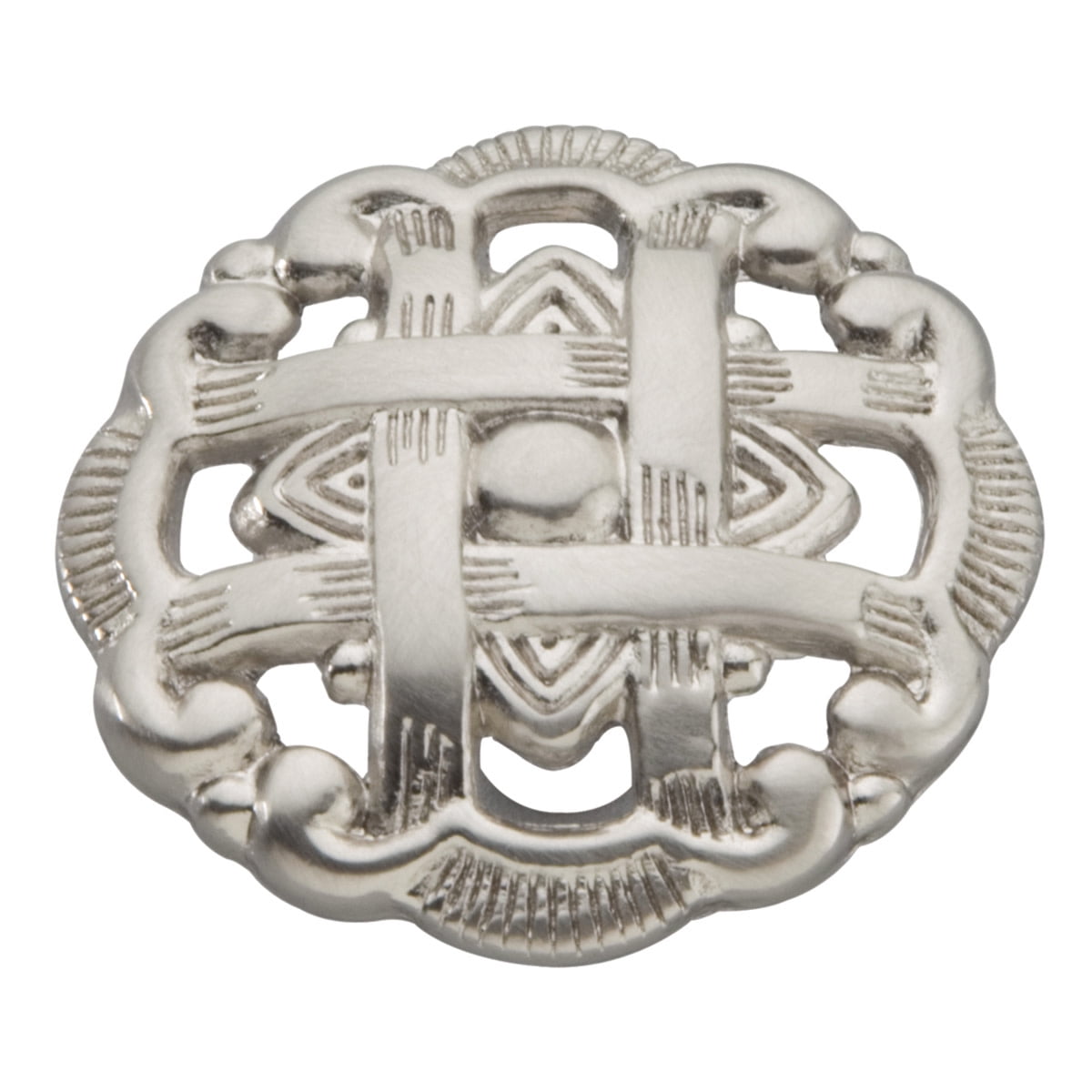 1-1/2" Dia. Cavalier Woven Cabinet Knob - Satin Nickel
