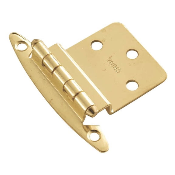 Hickory Hardware P140-3 Polished Brass Semi-Concealed Flush Mount 0.37 In. Offset Hinge 2-Pack