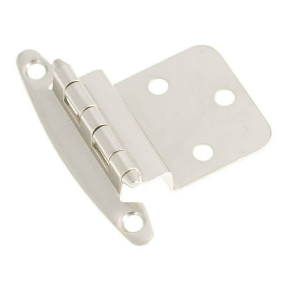 Hickory Hardware 3/8 inch Inset Surface Mt. Hinge Pair Satin Nickel Free Swing P140-SN