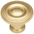 thumbnail image 1 of Hickory Hardware P14402-3-10B 1.18 in. Dia. Conquest Knob, Polished Brass, 1 of 2