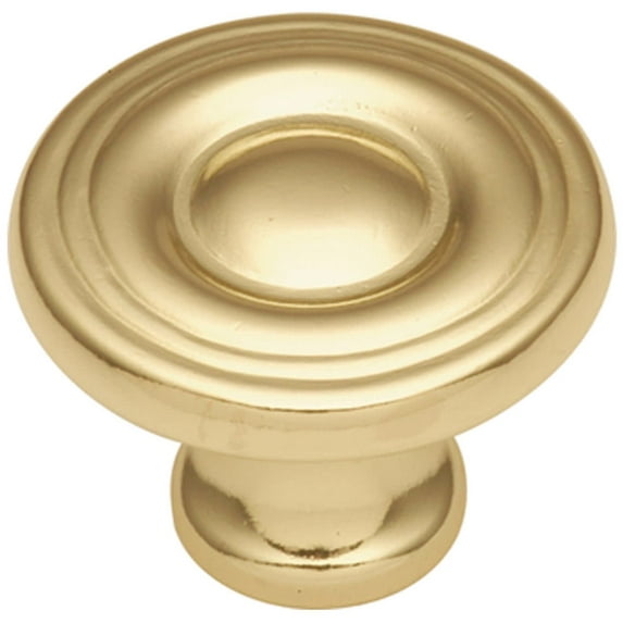 Hickory Hardware P14402-3-10B 1.18 in. Dia. Conquest Knob, Polished Brass