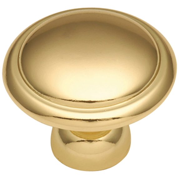 Hickory Hardware P14848-3-25B 1.37 in. Dia. Conquest Knob, Polished Brass