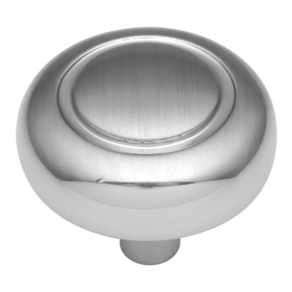 Hickory Hardware Eclipse Collection Knob, 1-1/4" Dia. - Satin Silver Cloud