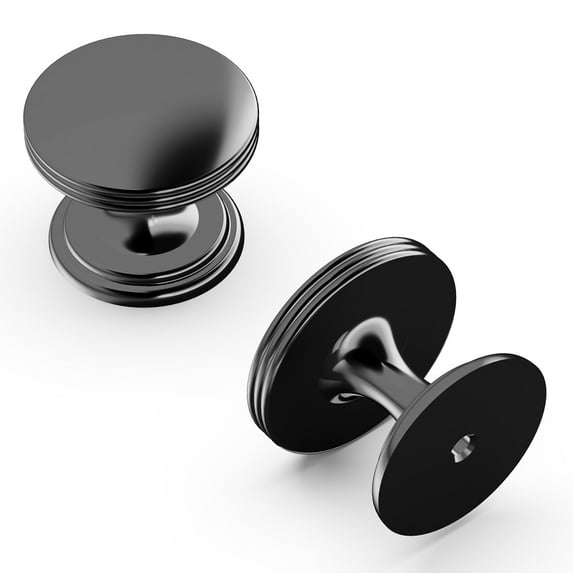 Hickory Hardware American Diner Collection Knob, 1-3/8" Dia. - Black Nickel