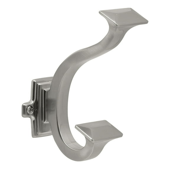 Hickory Hardware Bungalow Collection Hook, 1-1/2" C/C - Satin Nickel