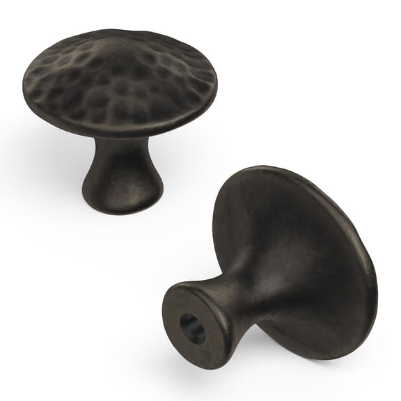Hickory Hardware Craftsman Collection Knob, 1-1/4" Dia. - Black Iron
