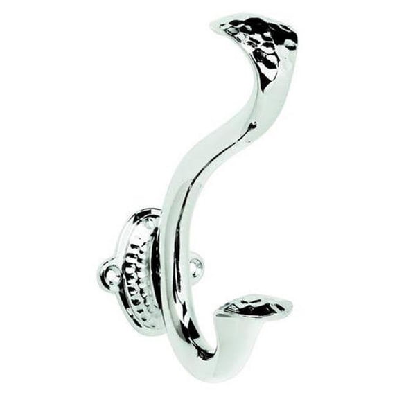 Hickory Hardware P2175-CH Craftsman Collection Signature Hammered Hook, Chrome, 1-3/8 Inch Center to Center