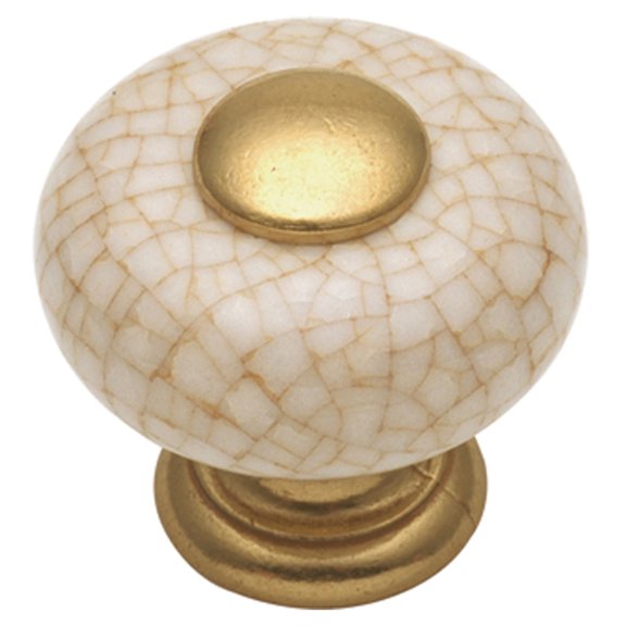 Hickory Hardware Tranquility Collection Knob, 1" Dia. - Vintage Brown Crackle