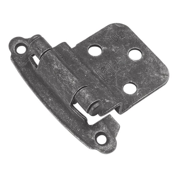 Hickory Hardware Surface Self-Closing Collection Hinge (Pair) - Vibra Pewter