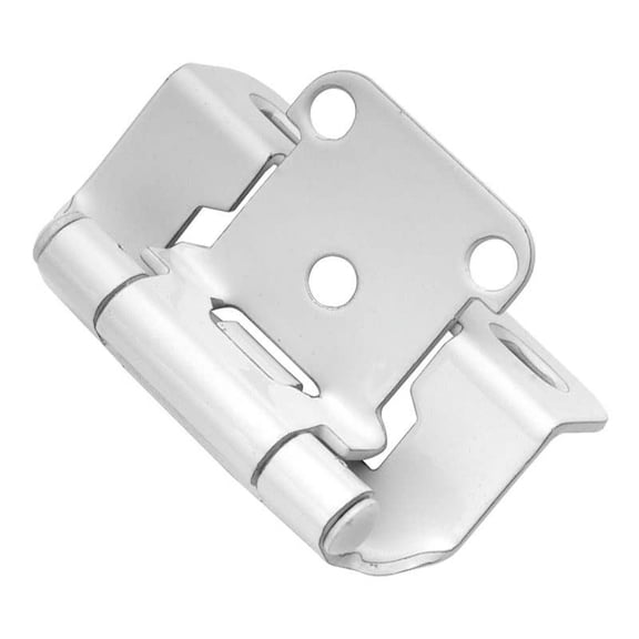 Hickory Hardware Partial Wrap 1/2 inch Overlay Hinge Pair White Powder Coat P2710F-W2