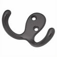 thumbnail image 1 of 2PK Hickory Hardwar Black  2-13/16" Wide Double Prong Wall Mount Bath Robe Towel Coat Utility Hook, 1 of 2