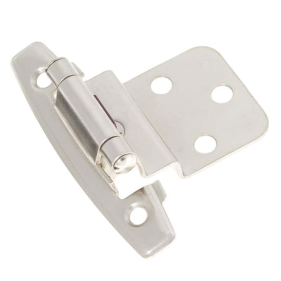 Hickory Hardware 3/8 inch Inset Surface Hinge Pair Satin Silver Cloud Self Close P295-SC