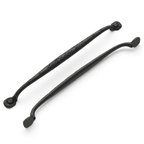 Hickory Hardware P2994-BI 12 in. Center to Center Refined Rustic Collection Pull, Black Iron