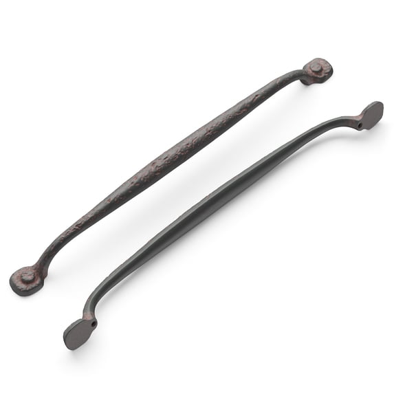 Hickory Hardware P2994-RI-5B 12 in. CC Refined Rustic Cabinet Pull, Rustic Iron - Pack of 5