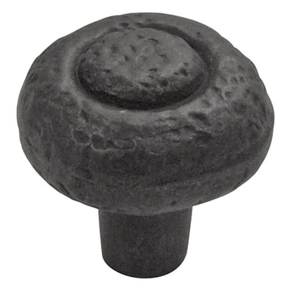 Hickory Hardware P3002-BI-25B 1.25 in. Dia. Refined Rustic Knob, Black Iron - Pack of 25