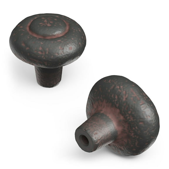 Hickory Hardware P3002-RI 1-1/4-Inch Refined Rustic Knob, Rustic Iron
