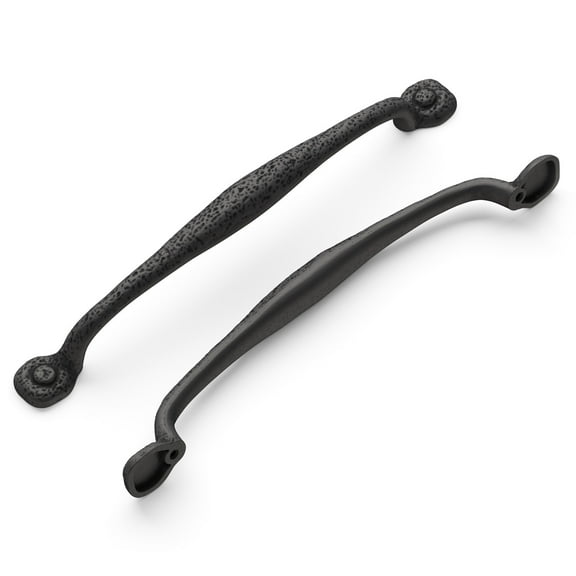 Hickory Hardware Refined Rustic Collection Appliance Pull, 12" C/C - Black Iron