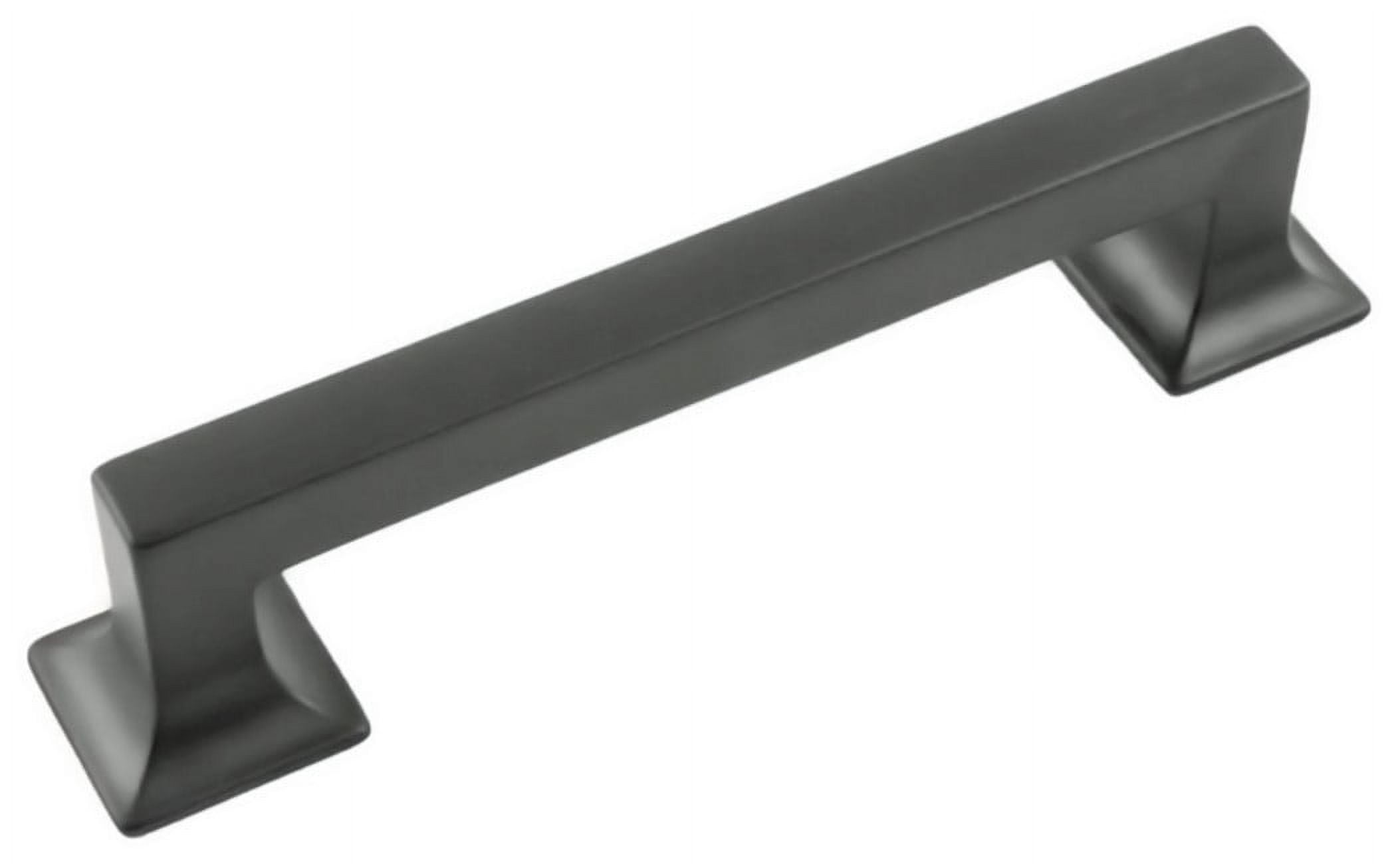 Matte Black Zinc Kitchen Cabinet Handle with Mounting Hardware, 5-1/16"