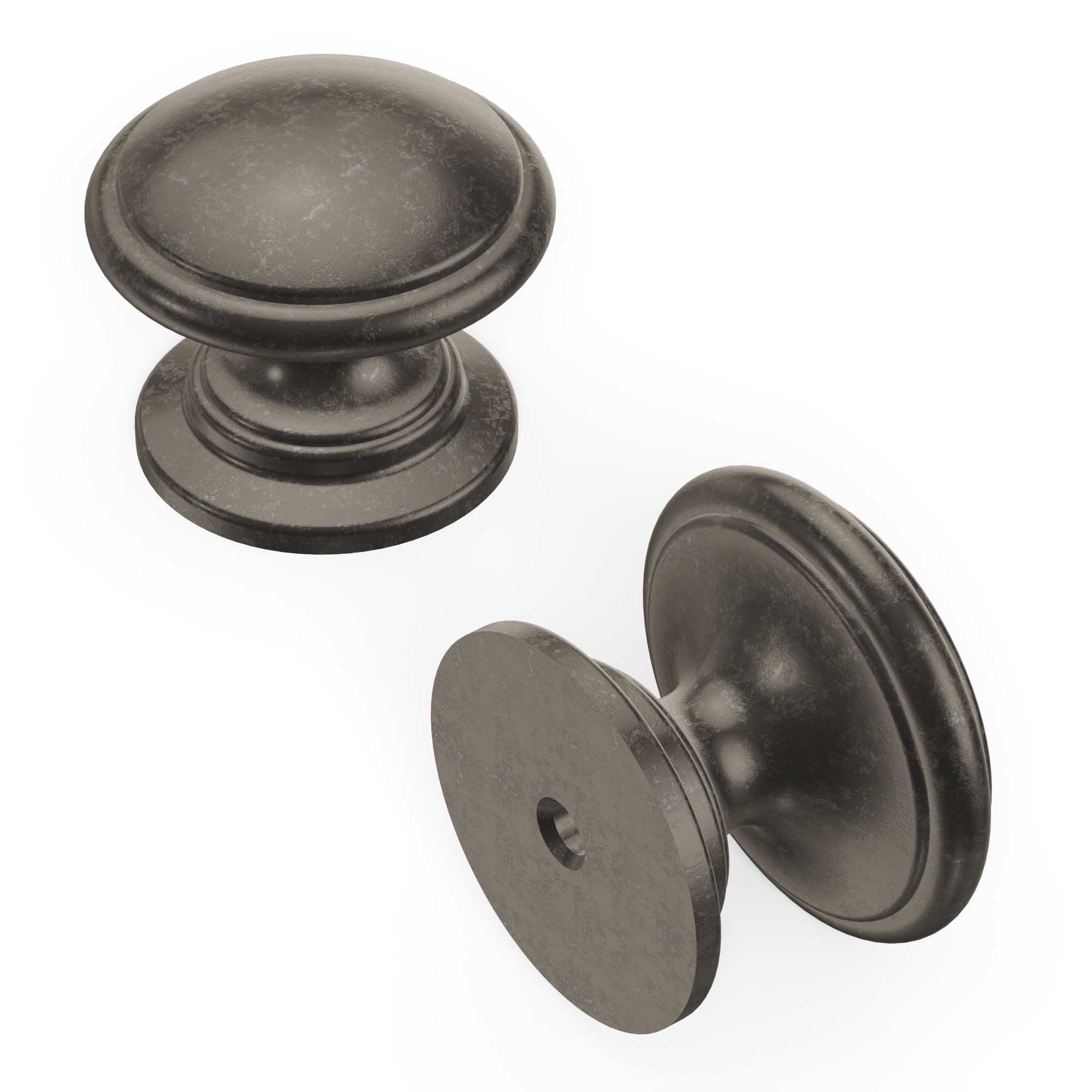 1-1/4" Dia. Williamsburg Cabinet Knob - Black Nickel Vibed