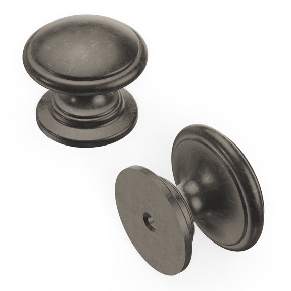 1-1/4" Dia. Williamsburg Cabinet Knob - Black Nickel Vibed