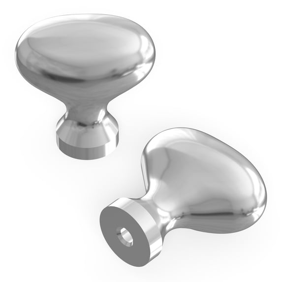 Hickory Hardware Williamsburg Collection Knob, 1-1/4" X 13/16" Oval - Chrome
