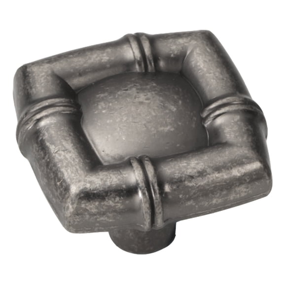 Hickory Hardware Bamboo Collection Knob, 1-1/4" Sq - Black Nickel Vibed