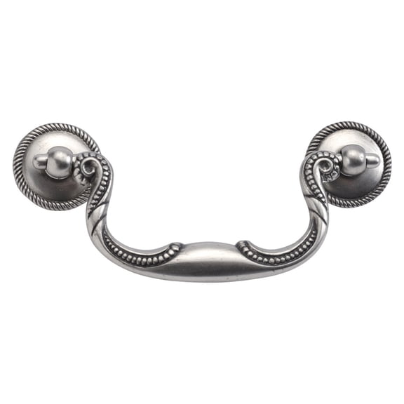 Hickory Hardware Manor House Collection Rosette, Bail Pull 3-1/2" C/C - Silver Stone
