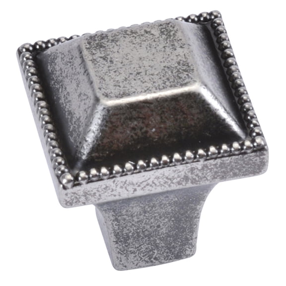 Hickory Hardware Altair Collection Knob, 1" Dia. Sq - Black Nickel Vibed