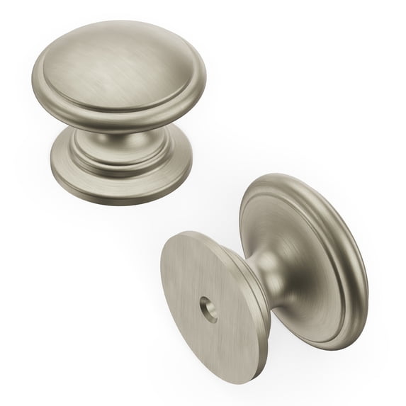 Hickory Hardware Williamsburg Transitional Round Cabinet Knob 1-1/4 in. D 1 in. Stainless Steel 1 pk
