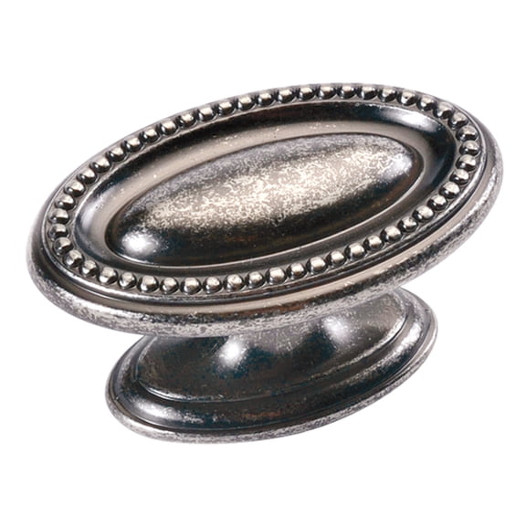 Hickory Hardware Altair Collection Knob, 1-3/4" X 1-1/8" Oval - Black Nickel Vibed