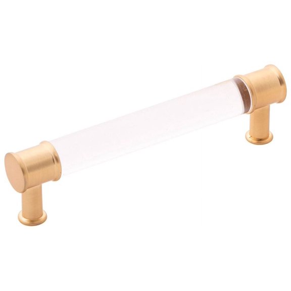 Hickory Hardware P3635-CABGB 128 mm Midway Pull, Crysacrylic with Brushed Golden Brass