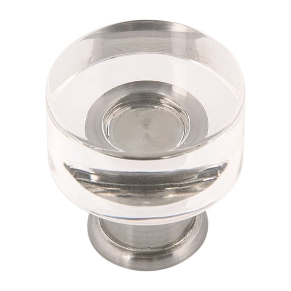 Hickory Hardware P3708-CASN Midway Collection Pull, 1 Inch Diameter, Crysacrylic with Satin Nickel