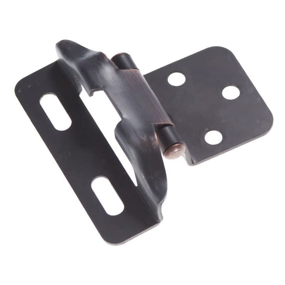 Hickory Hardware Partial Wrap 1/4 inch Overlay Hinge Pair Vintage Bronze Self Close P60010F-VB